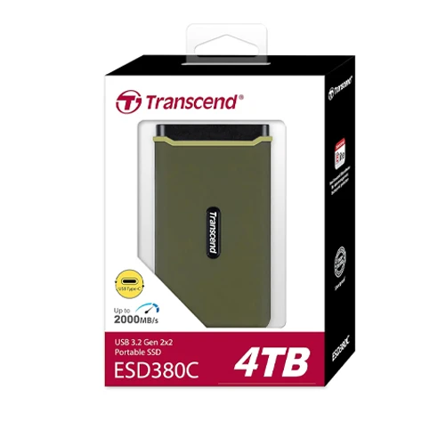 Transcend ESD380C 4TB External SSD, Up to 2000MB/s, USB 3.2 Gen 2 (20Gbps) USB-C...