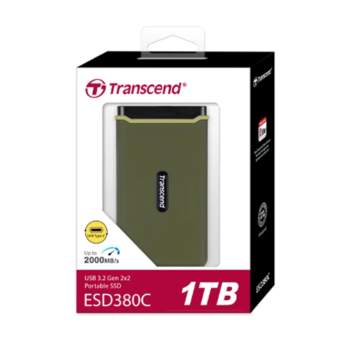 Transcend ESD380C 1TB External SSD, Up to 2000MB/s, USB 3.2 Gen 2 (20Gbps) USB-C...