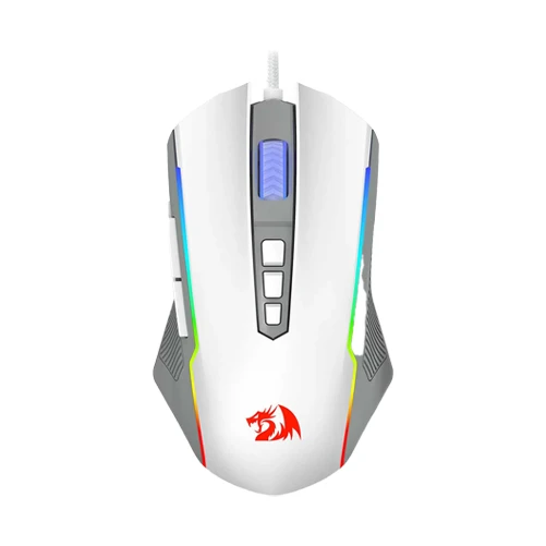 Redragon Gaming Mouse M910H, Wired Mouse Gaming with 8000 DPI, PC Gaming Mice with Fire Button, RGB Backlit Programmable Ergonomic Mouse Gamer, Rechargeable, 70Hrs for Windows, White