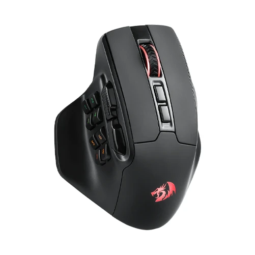 Redragon M811 Aatrox MMO Gaming Mouse, 15 Programmable Buttons Wired RGB Mouse w/Ergonomic Natural Grip Build, 10 Side Macro Keys, Software Supports DIY Keybinds & Backlit